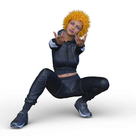 3D rendering of a dancing womanの写真素材