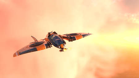 3D rendering of a jet fighter