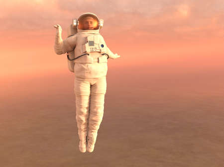 3D rendering of a female astronaut