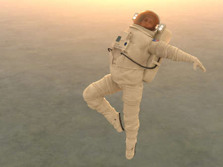 3D rendering of a female astronautの写真素材