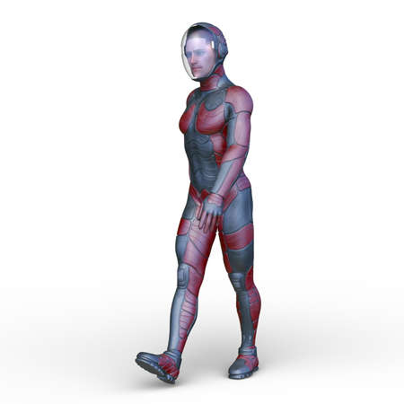 3D rendering of a cyber manの写真素材