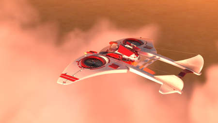 3D rendering of a space ship