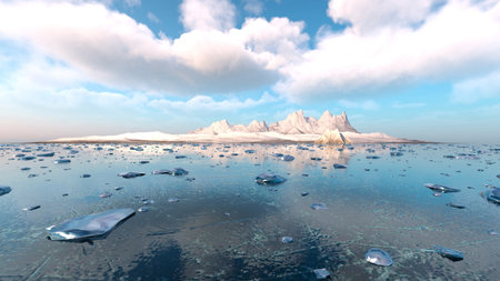 3D rendering of the iceberg