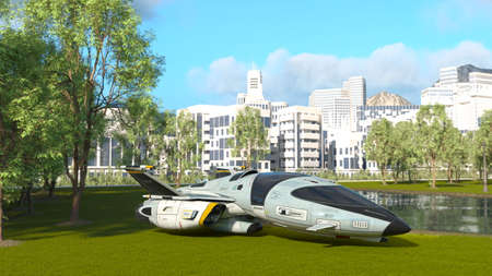 3D rendering of a space ship