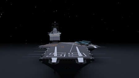 3D rendering of the aircraft carrierの写真素材