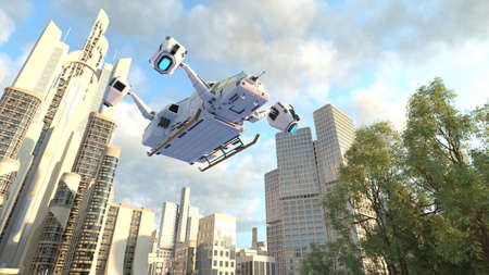 3D rendering of a space ship