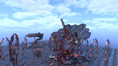 3D rendering of the planetary exploration base