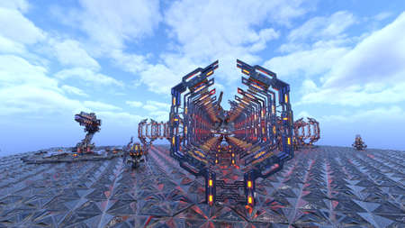 3D rendering of the planetary exploration base