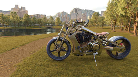 3D rendering of a motorcycle