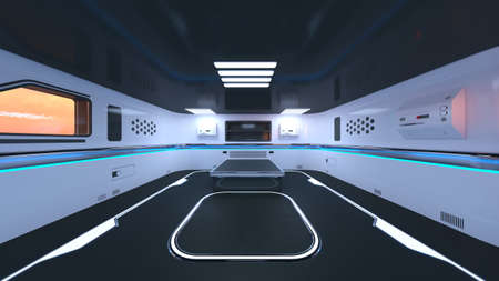 3D rendering of the inspection room in the spacecraft