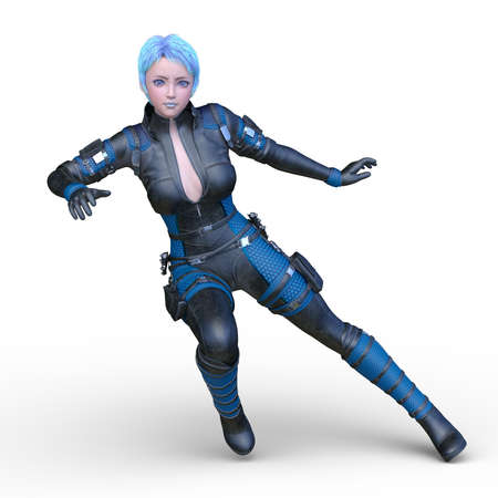 3D rendering of a female warriorの写真素材