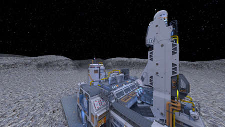 3D rendering of the planetary exploration base