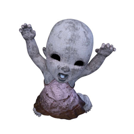 3D rendering of a girl ghostの写真素材