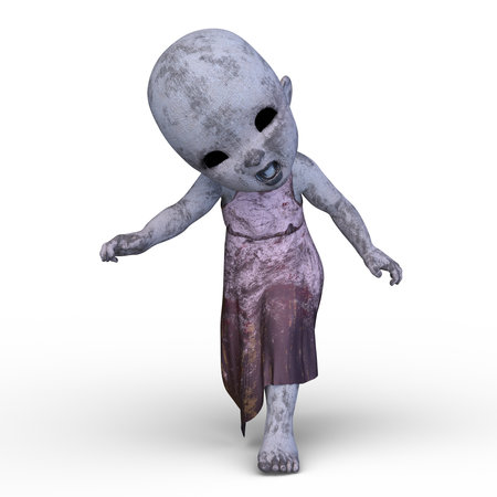 3D rendering of a girl ghostの写真素材