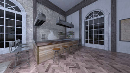 3D rendering of the barの写真素材
