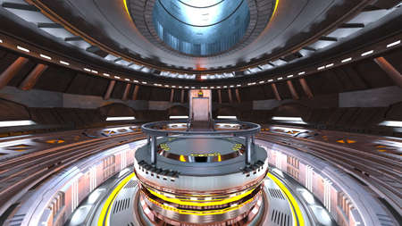 3D rendering of the space station landscapeの写真素材