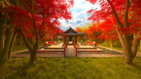 3D rendering of the bell towerの写真素材