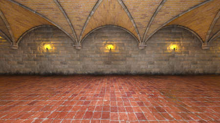 3D rendering of the palace banquet hallの写真素材