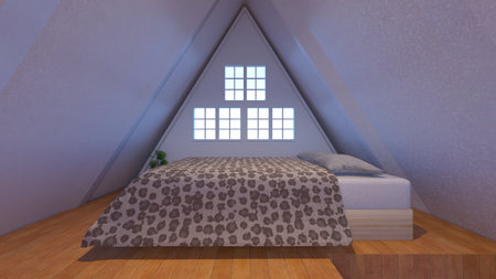 3D rendering of the bedroomの写真素材