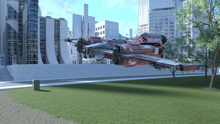 3D rendering of a fighter aircraft
