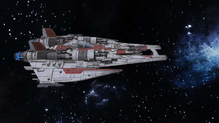 3D rendering of a spaceship