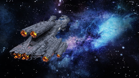 3D rendering of a spaceshipの写真素材