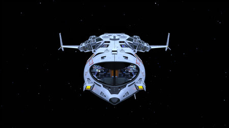 3D rendering of a spaceship