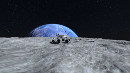 3D rendering of the planetary roverの写真素材