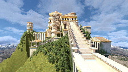 3D rendering of the palace at the summitの写真素材