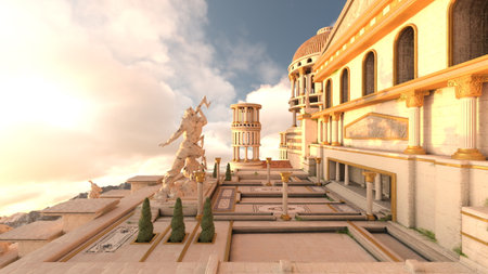 3D rendering of the palace at the summitの写真素材