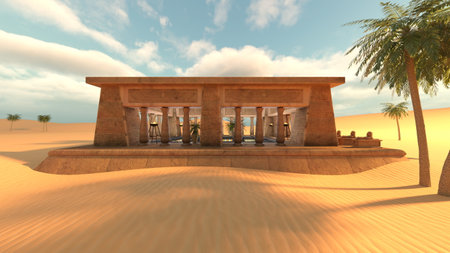 3D rendering of the ancient ruinsの写真素材