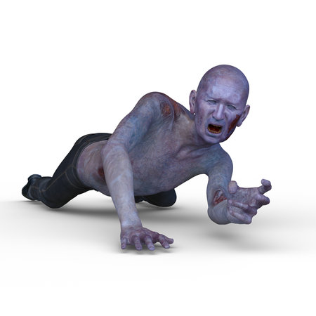 3D rendering of a male zombieの写真素材
