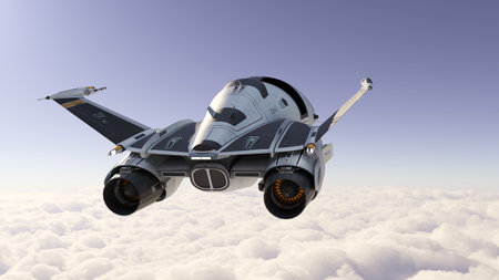 3D rendering of a spaceship