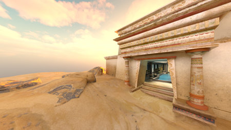 3D rendering of the ancient ruinsの写真素材