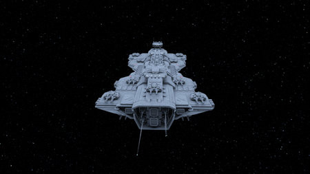 3D rendering of a spaceshipの写真素材