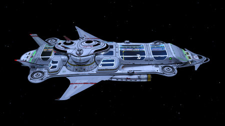 3D rendering of a spaceship