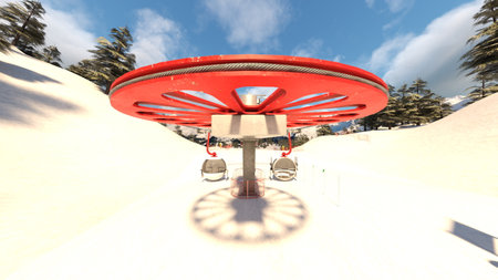 3D rendering of the ski areaの写真素材