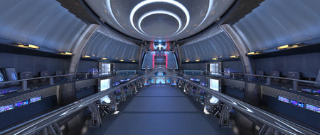 3D rendering of the inspection room in the spacecraft