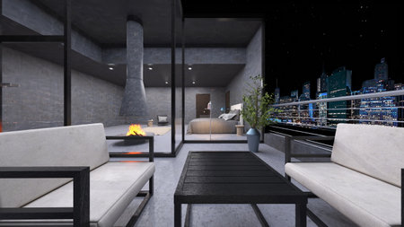 3D rendering of the bedroomの写真素材