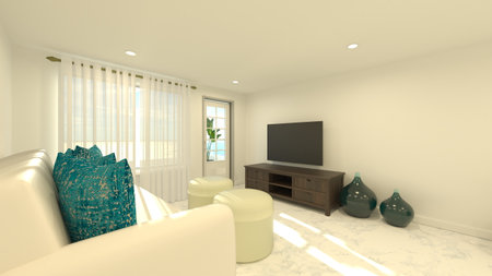 3D rendering of the living room