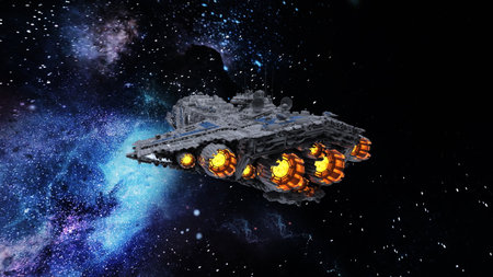 3D rendering of a spaceship