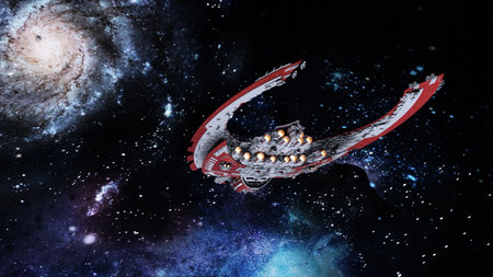 3D rendering of a spaceshipの写真素材