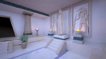 3D rendering of the templeの写真素材