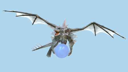 3D rendering of a pterosaurの写真素材
