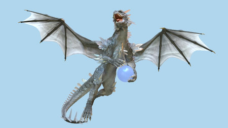 3D rendering of a pterosaurの写真素材