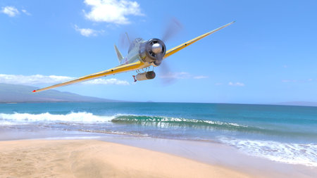 3D rendering of the propeller-driven plane