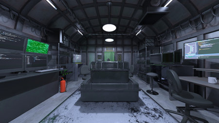 3D rendering of the control roomの写真素材