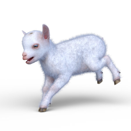 3D rendering of a goatlingの写真素材