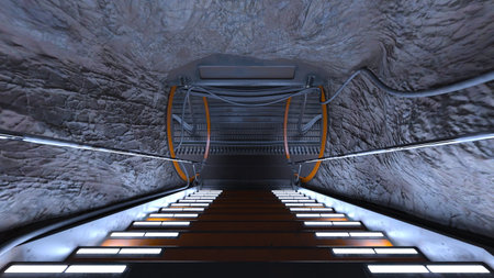 3D rendering of the spacecraft passageの写真素材