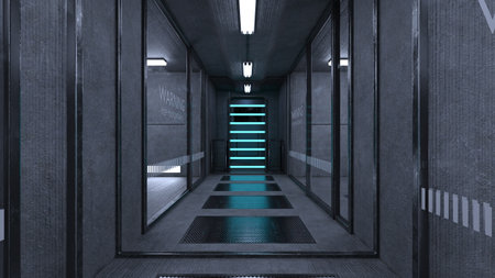 3D rendering of the spacecraft passageの写真素材